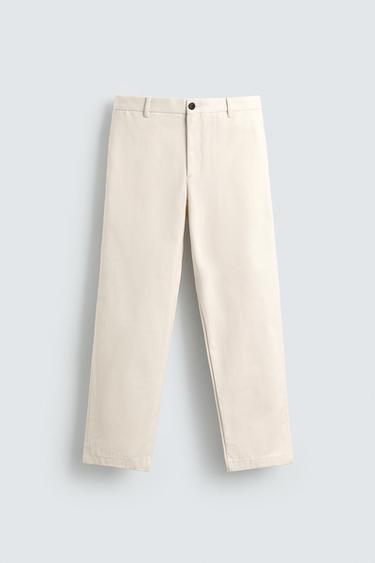 Zara 直筒紋理長褲 - 裸色