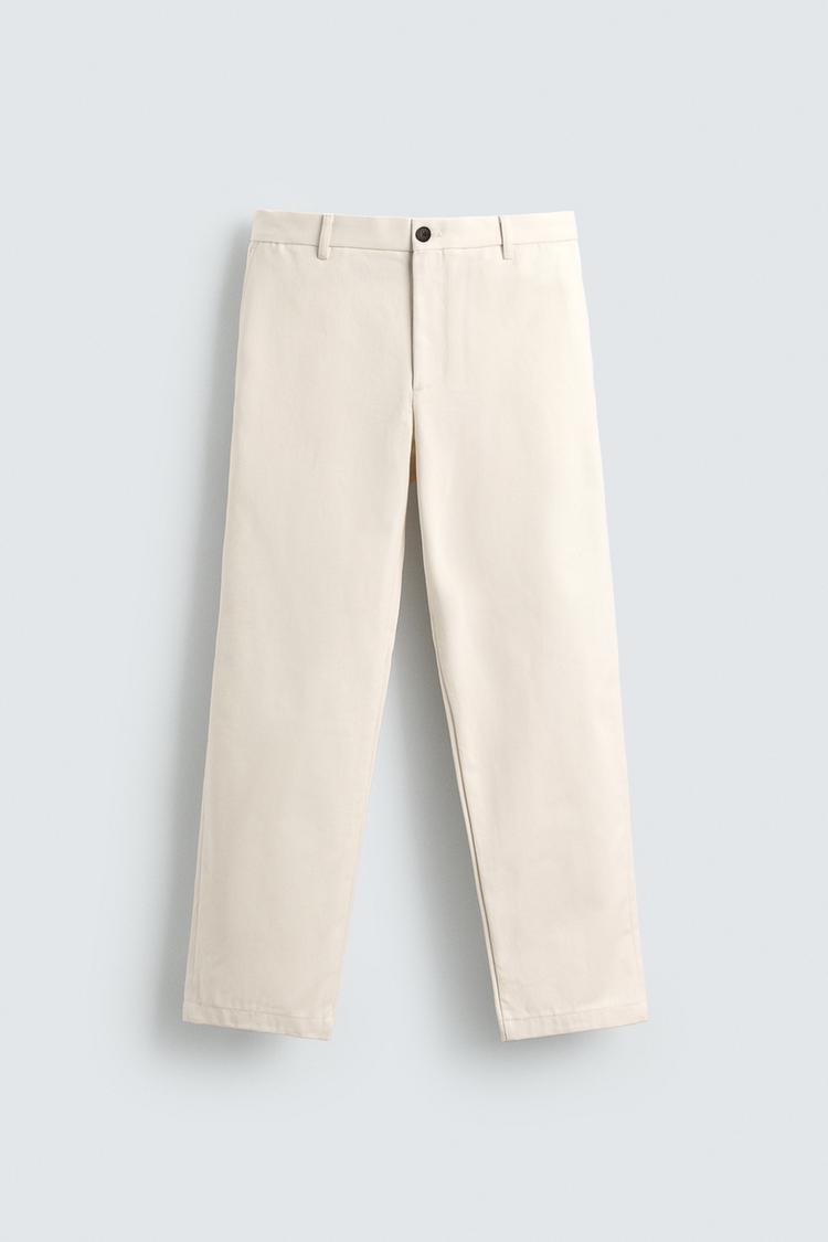 ZARA TEXTURED STRAIGHT-LEG TROUSERS