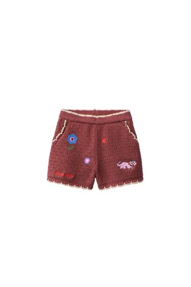 BERMUDA PUNTO FLORES BORDADAS SISSEL EDELBO X ZARA KIDS - Marrón de Zara