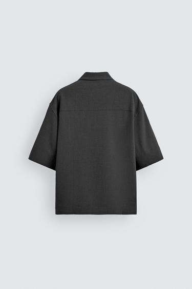 CHEMISE POLO RELAXED FIT TEXTURE IRRÉGULIÈRE - Gris foncé de Zara - Image 7