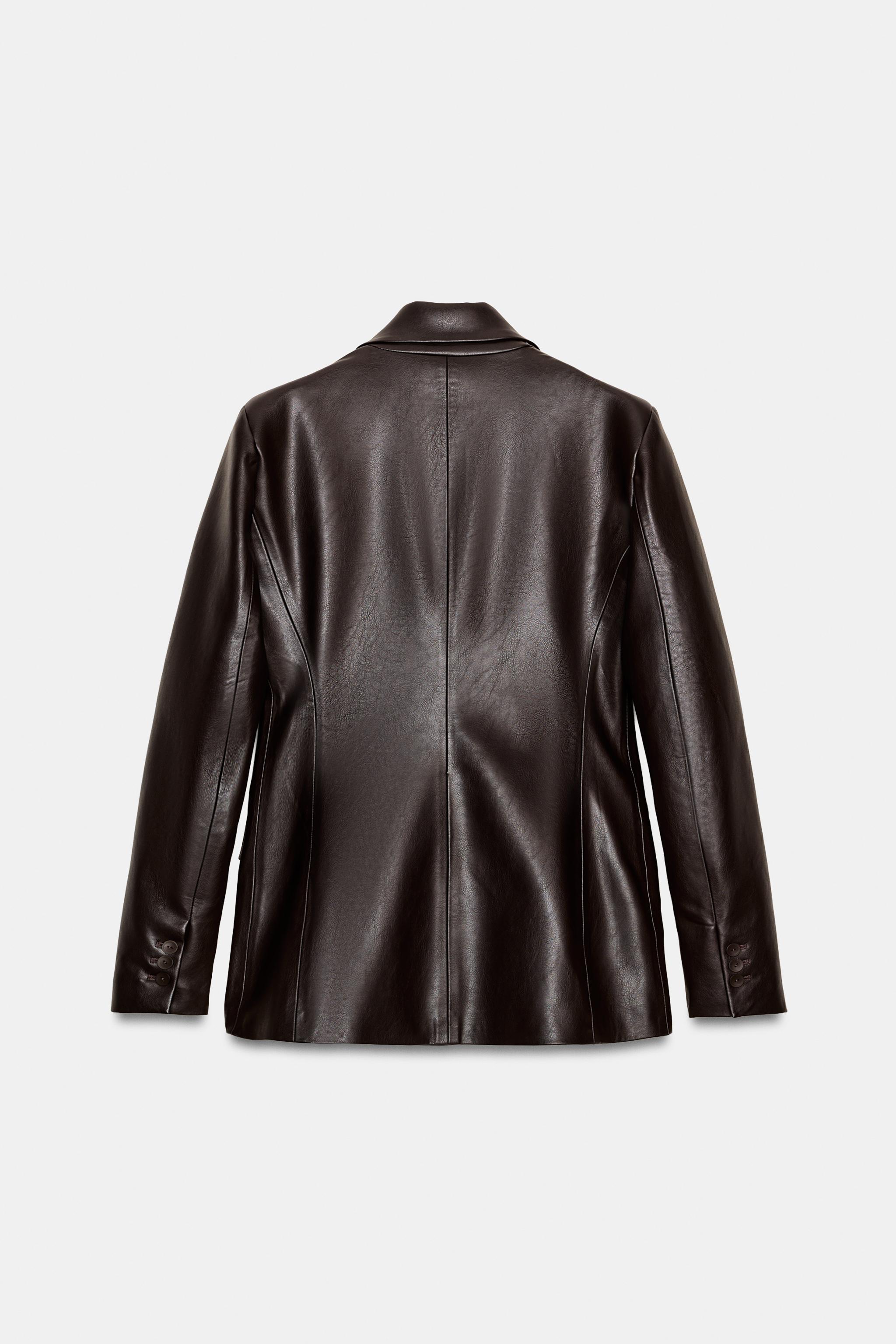 KRUVAZE SUNİ DERİ BLAZER - Görsel 9