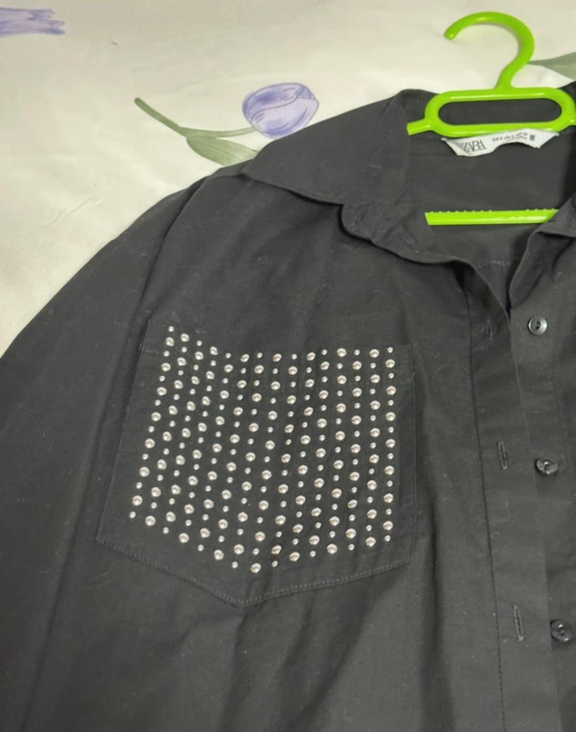 OVERSIZE STUDDED POPLIN SHIRT - Image 3