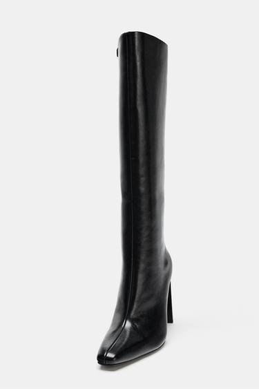POINTED TOE HEELED BOOTS - Black by Zara - Image 4