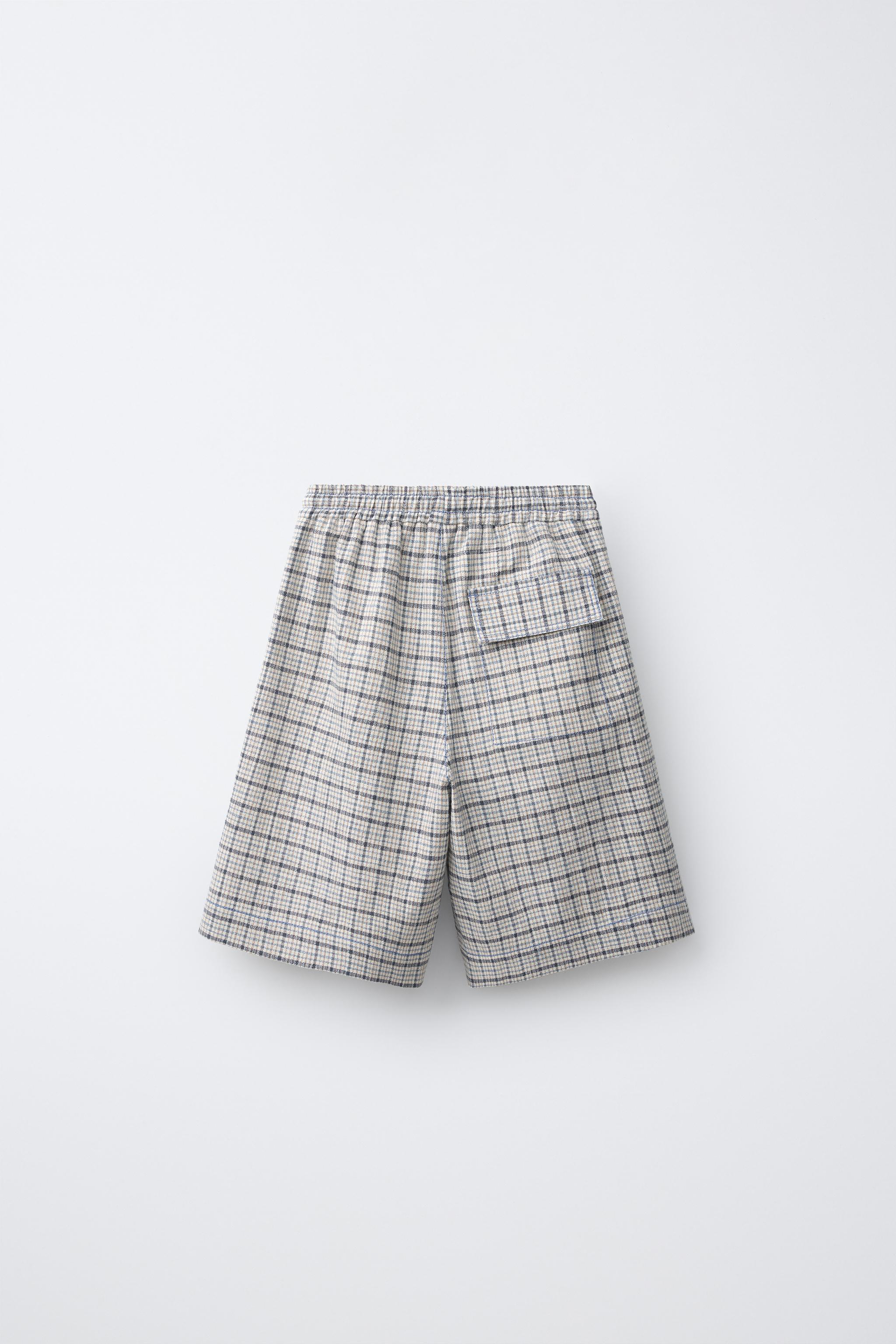 PLAID PRINT SHORTS