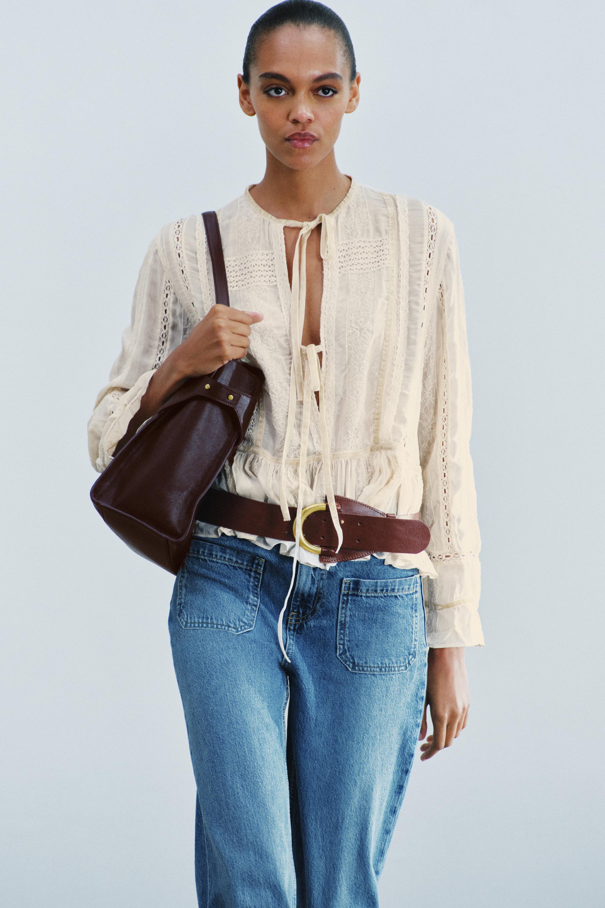 Zara ZW COLLECTION ROMANTİK BAĞCIKLI GÖMLEK görsel 2
