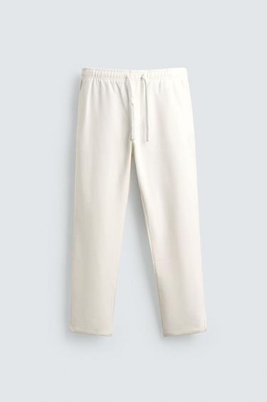 COMFORT JOGGER WAIST TROUSERS - Oyster-white by Zara