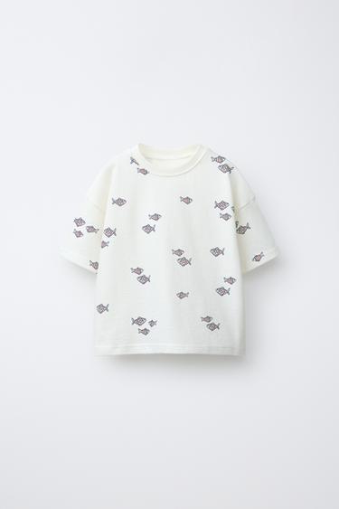 تيشرت بطبعة سمك - خَام by Zara - Image 0