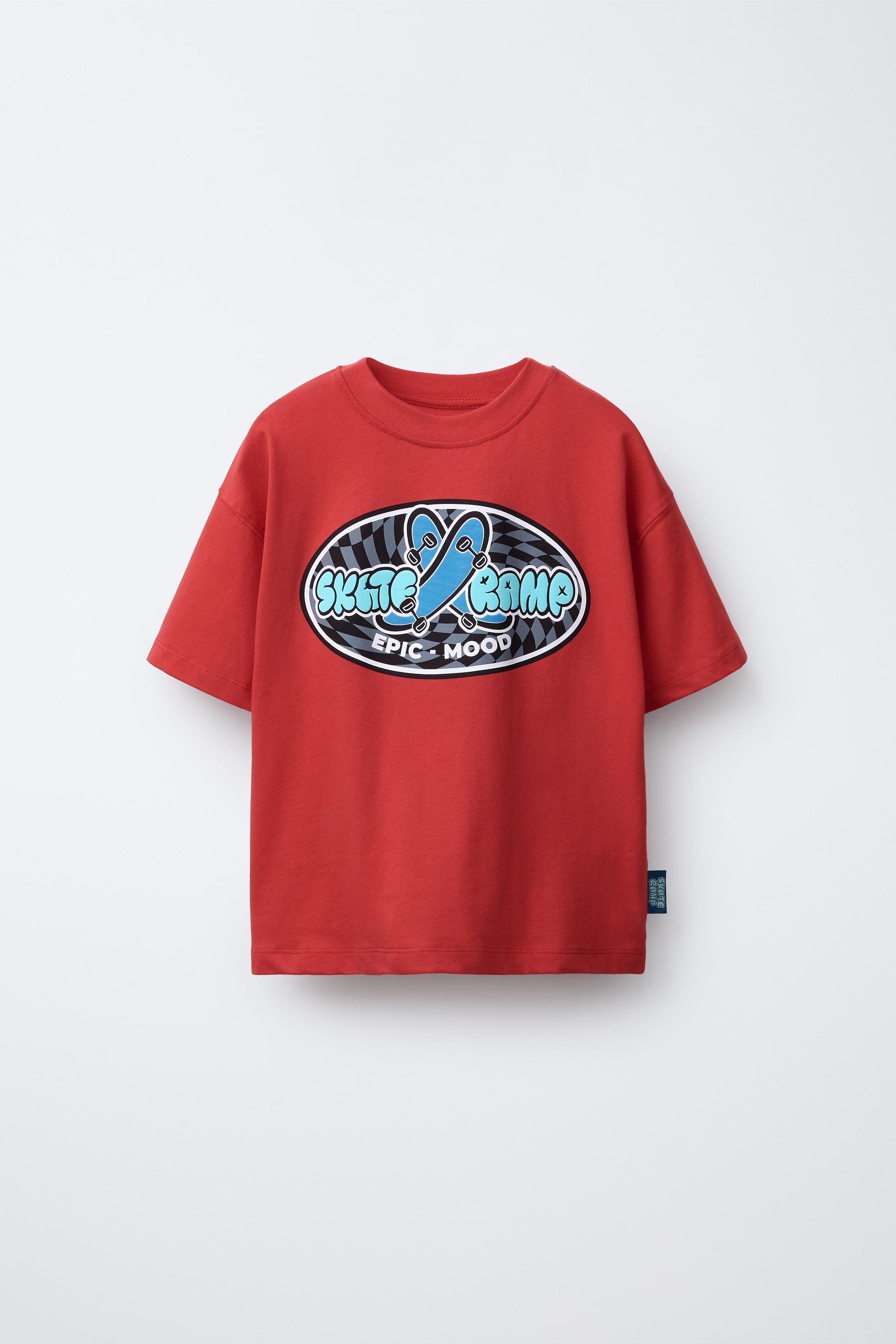 SKATE PRINT T-SHIRT - Red | ZARA United States