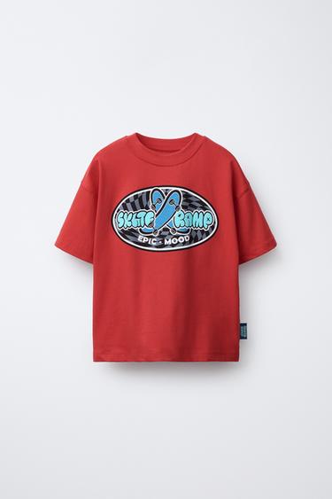 CAMISETA ESTAMPADA SKATE  - Rojo de Zara - Imagen 0