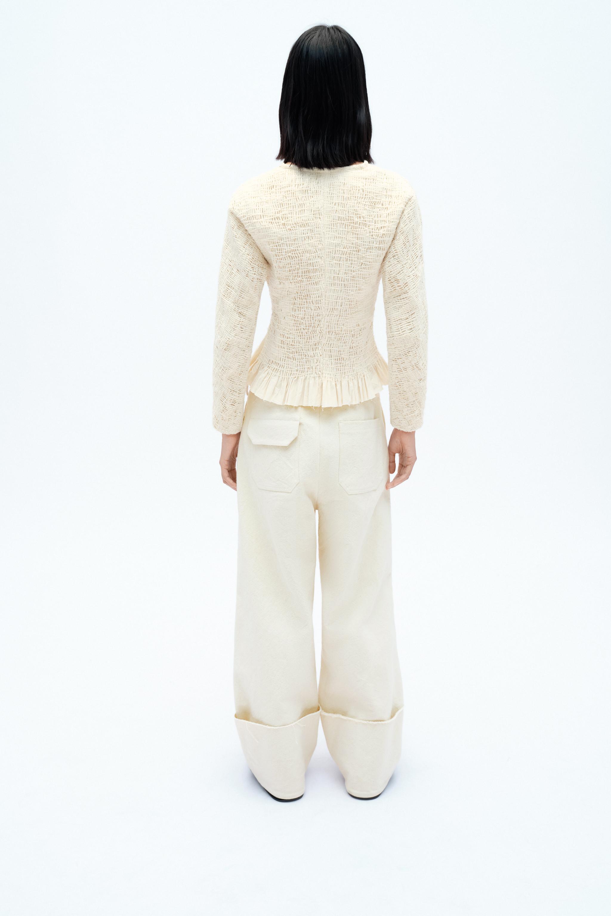 ZARA プリーツ ストレッチ ブレザー X FANGLU LIN 2779/195 プリーツ ストレッチ ブレザー X FANGLU LIN - エクリュ | ZARA