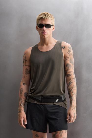 Zara SEAMLESS TANK TOP - Gray