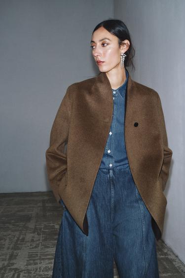 BLAZER OVERSIZE AVEC LAINE ZW COLLECTION - Marron de Zara - Image 0
