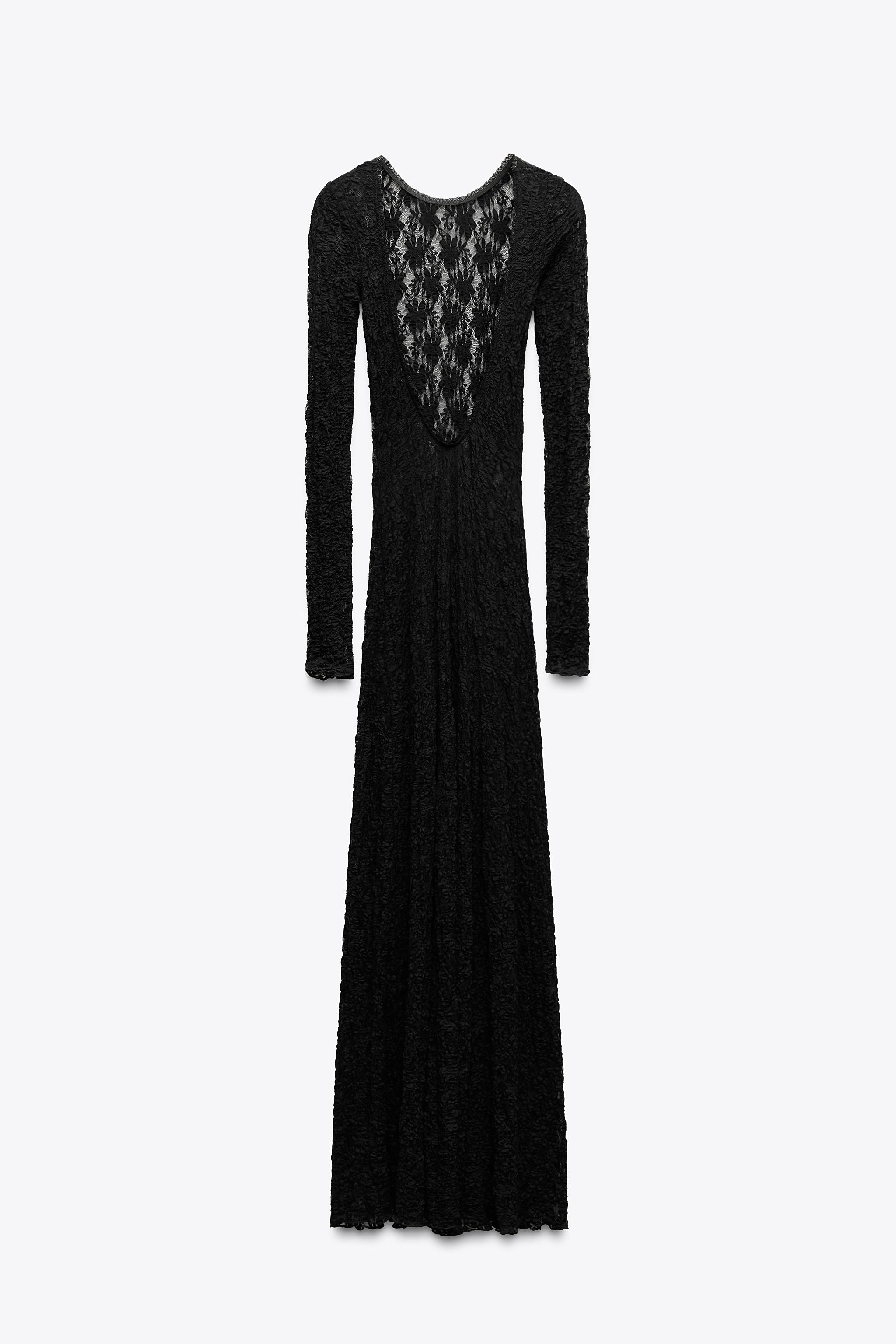 ロング丈レースワンピース - ブラック | ZARA Japan / 日本