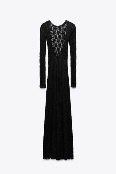 LONG LACE DRESS - Black by Zara - Image 5