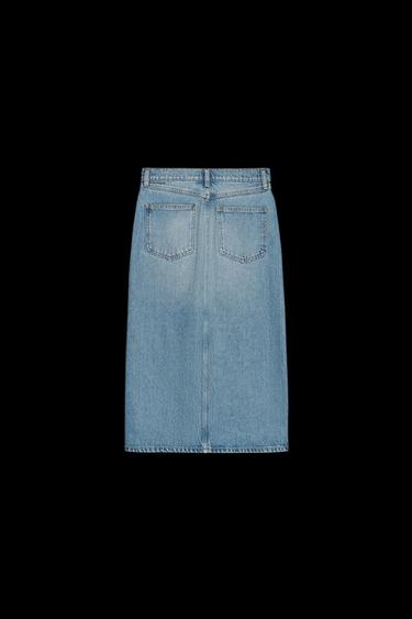 FALDA Z1975 MIDI DENIM - Azul medio de Zara