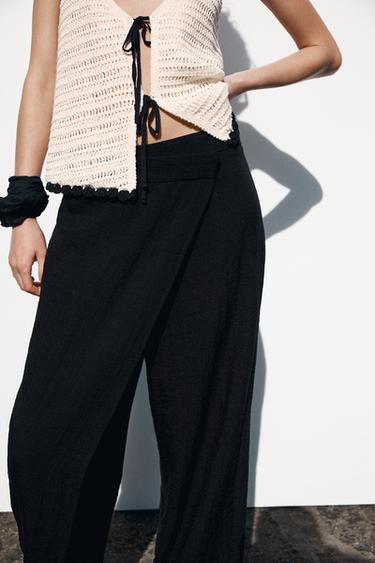 WIDE PAREO TROUSERS - Black by Zara - Image 1