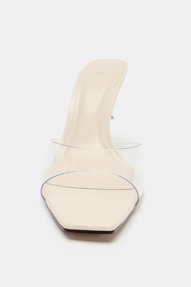 VINYL BACKLESS MULE SANDALS - White by Zara - Image 2
