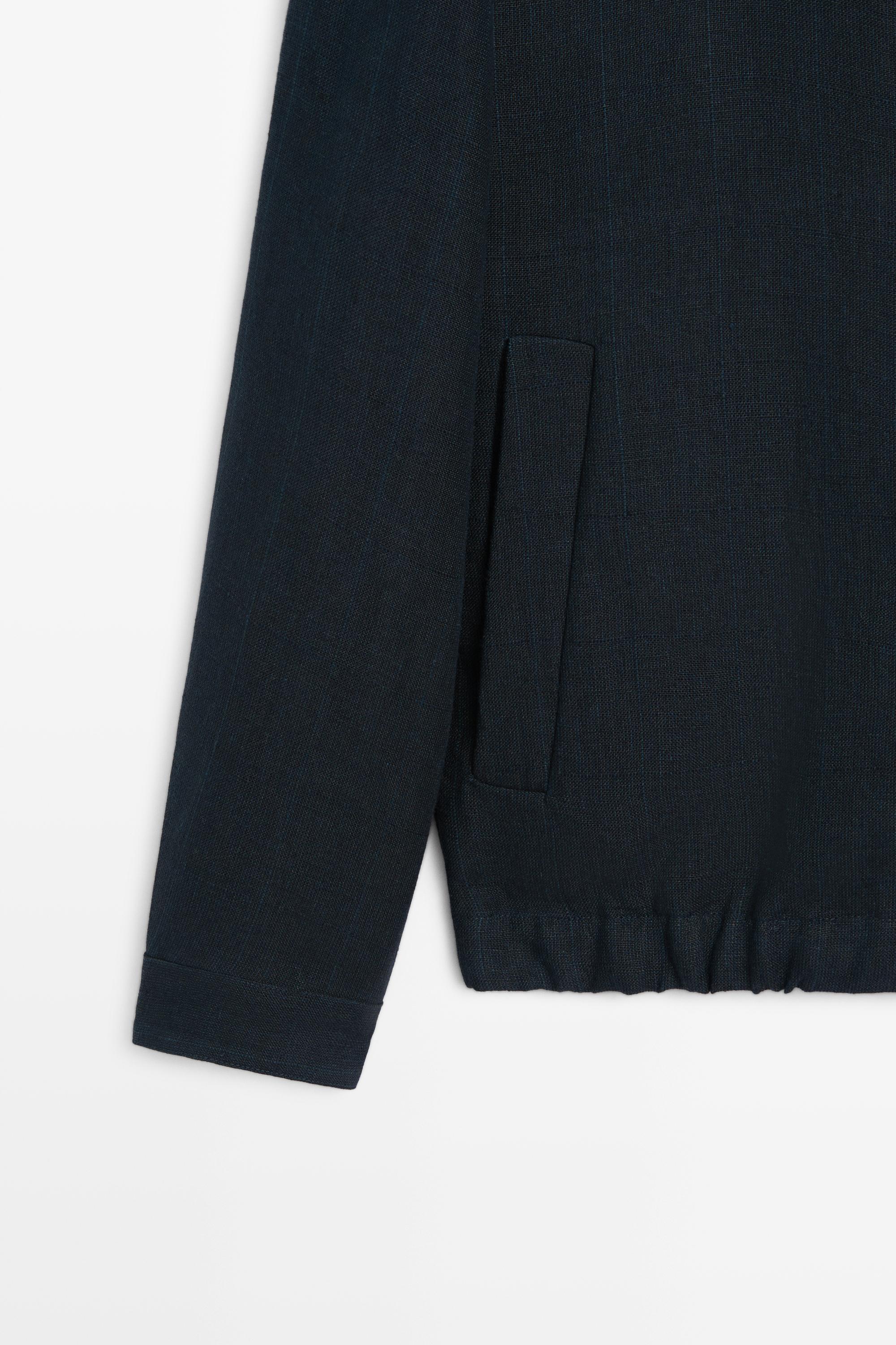 Blouson col officier 100 % lin
