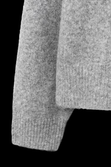 CHAQUETA PUNTO CAPUCHA VIVOS CROCHET - Gris medio de Zara