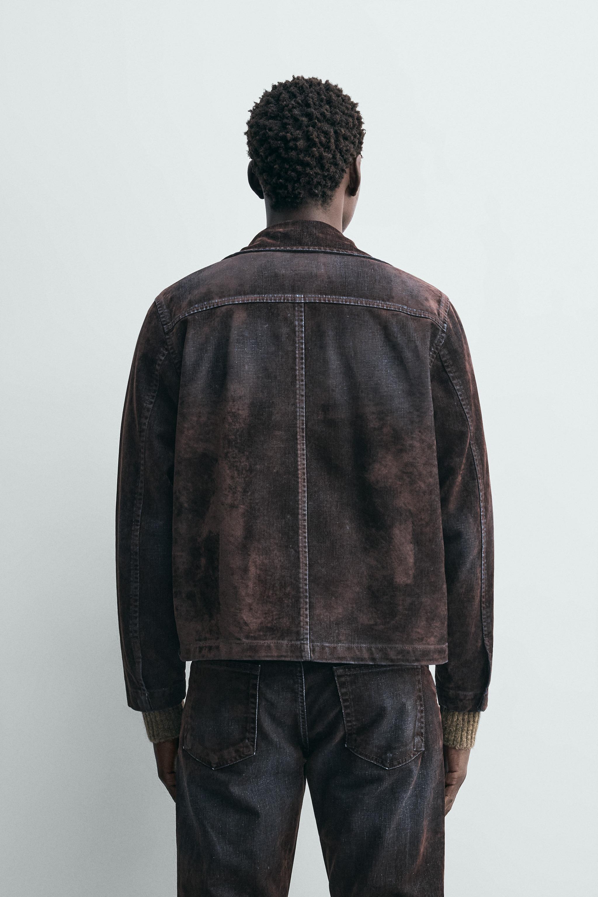 FLOCKED VELVET JACKET - Brown | ZARA South Africa