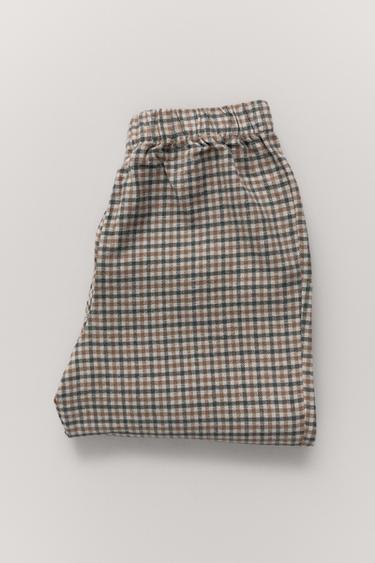 6-14 AÑOS/ PIJAMA COMBINADO CUADROS - Tostado de Zara