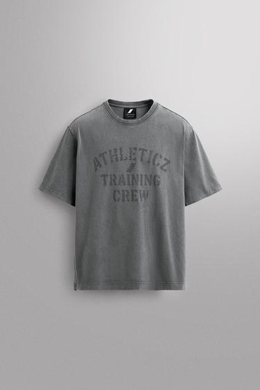 CAMISETA ALGODÓN TRAINING - Gris antracita de Zara