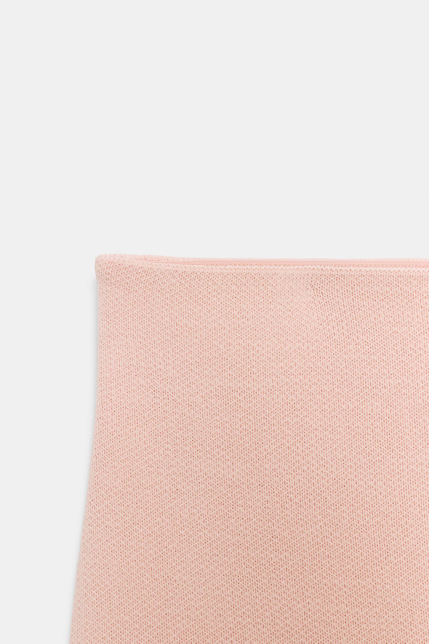 Женская юбка Zara Knit MIDI, цвет: Пастельный розовый — фото 5