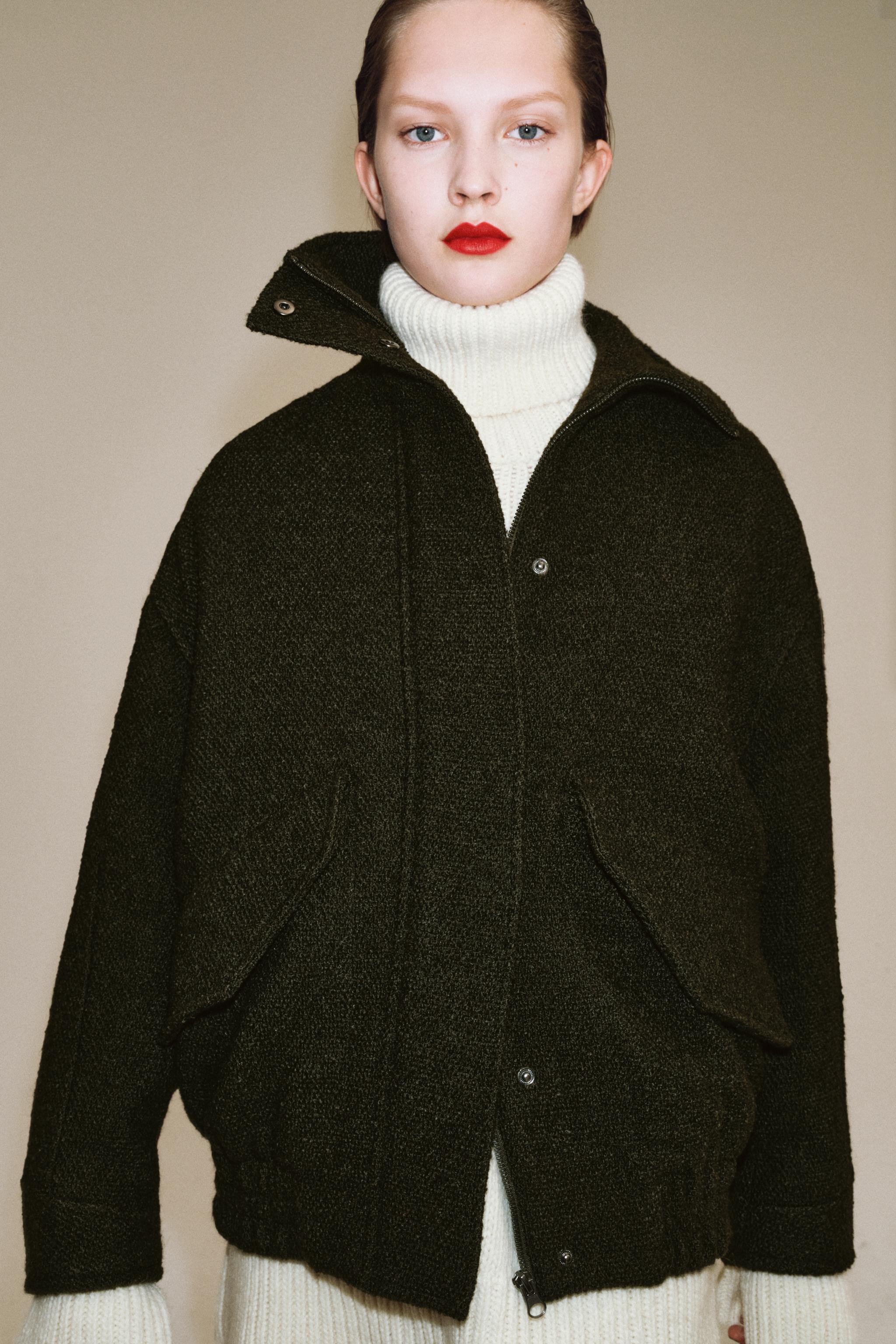 BOMBER TEXTURÉ AVEC LAINE ZW COLLECTION
