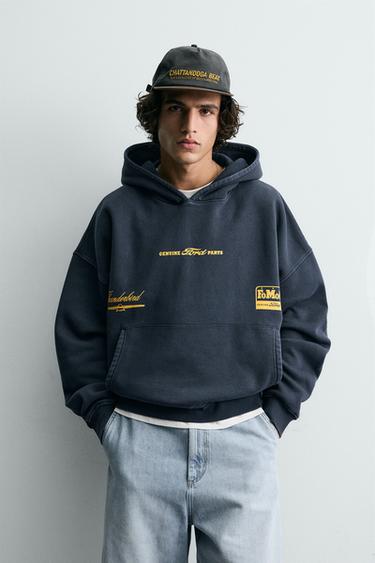 FORD © COMBINED TEXT HOODIE - Navy blue by Zara