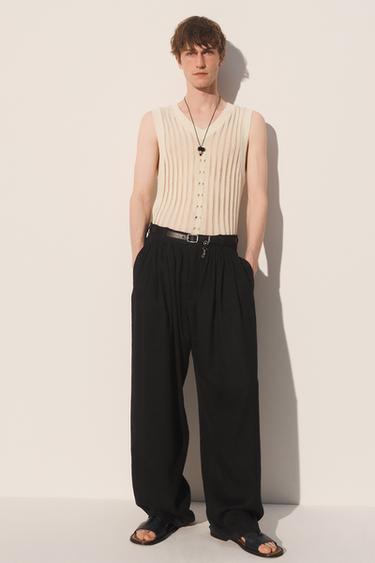 OPEN-KNIT TANK TOP - Light beige by Zara - Image 0