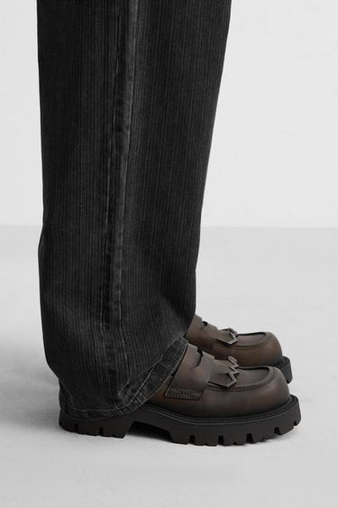 MOCASSIM COM VOLUME E FRANJAS - Marrom da Zara - Imagem 0