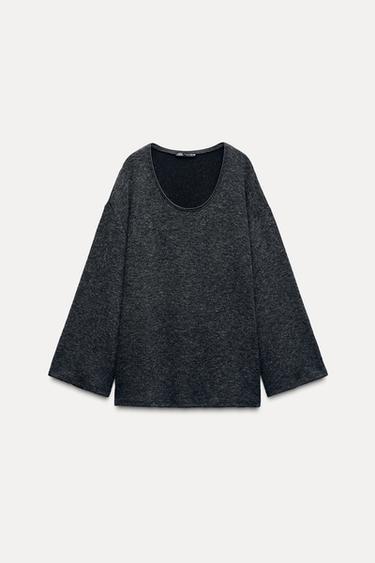Zara SOFT KNIT TOP - Gray marl
