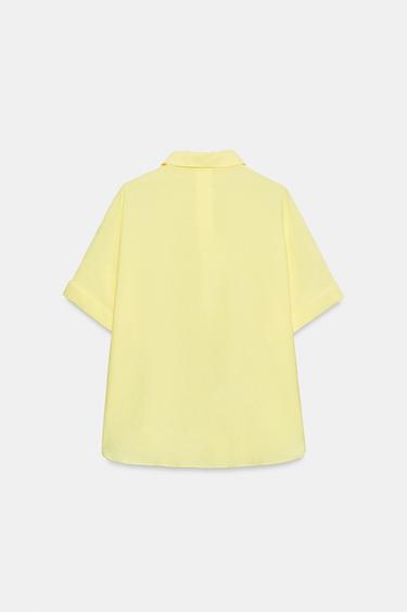 SHORT SLEEVE FLOWING SHIRT - Yellow by Zara - Image 7