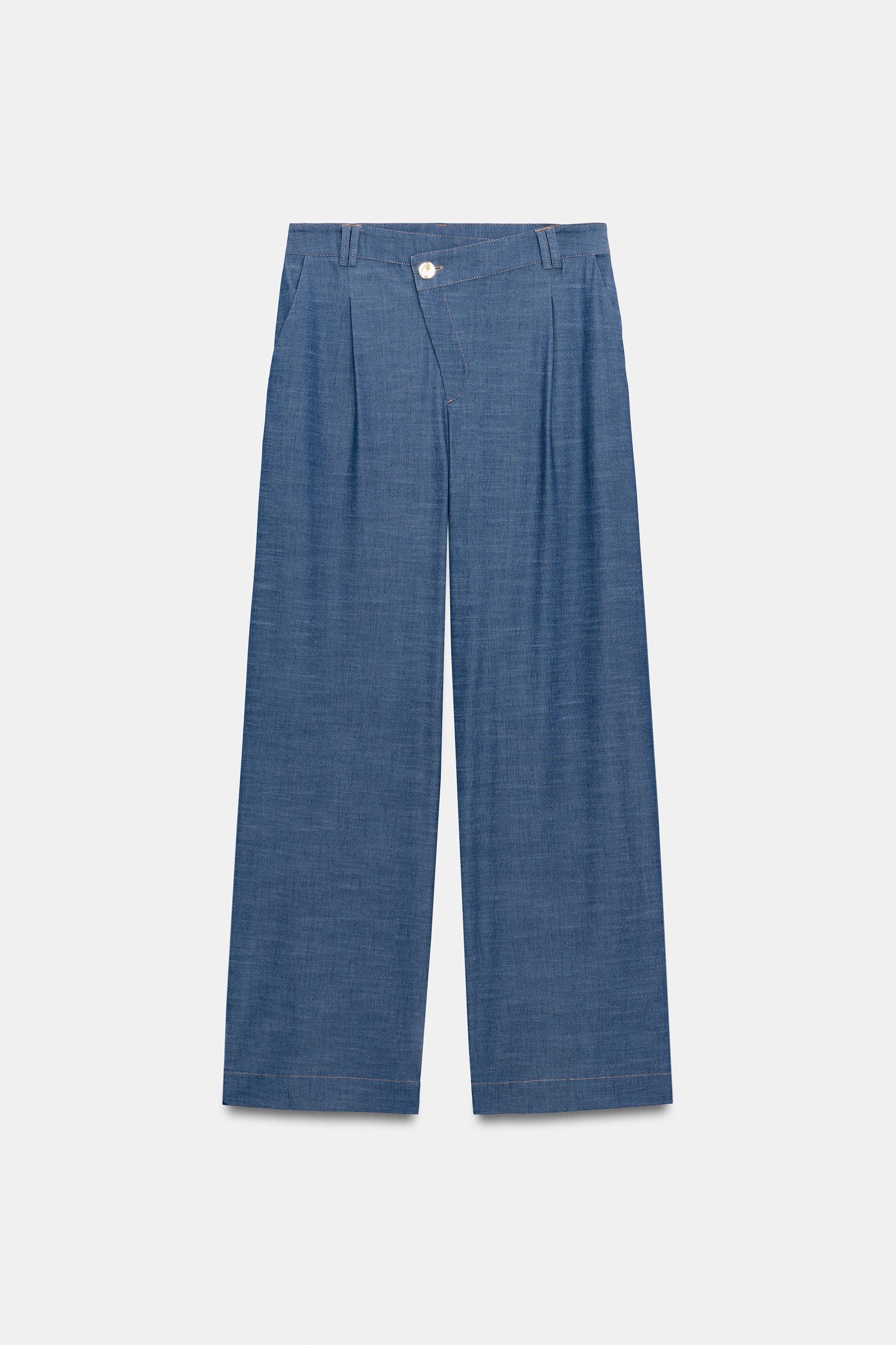 KRUVAZE BEL GENİŞ PAÇA PANTOLON