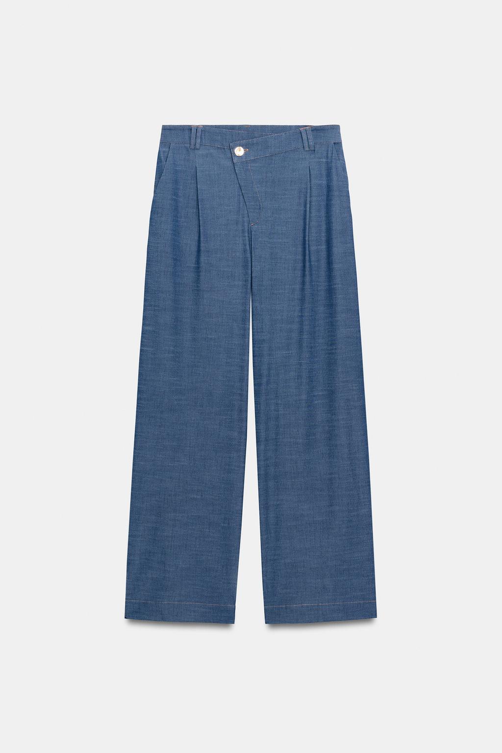 CROSSOVER WAIST WIDE LEG PANTS