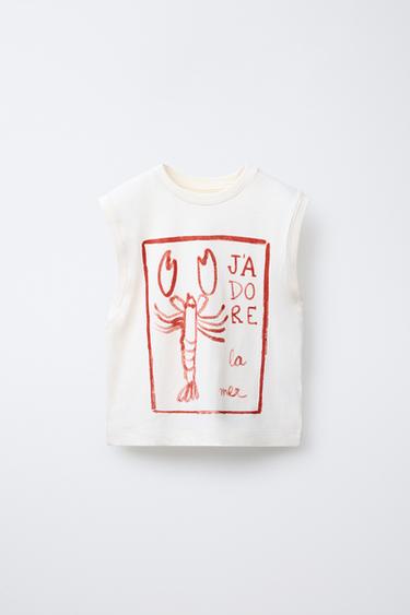 T-SHIRT IMPRIMÉ HOMARD - Blanc de Zara - Image 0