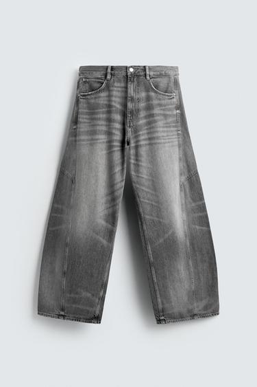 BALLOON FIT JEANS WITH TWISTED SEAMS - Grey by Zara