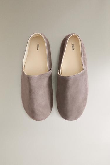 BABOUCHES CUIR - Gris foncé de Zara - Image 2