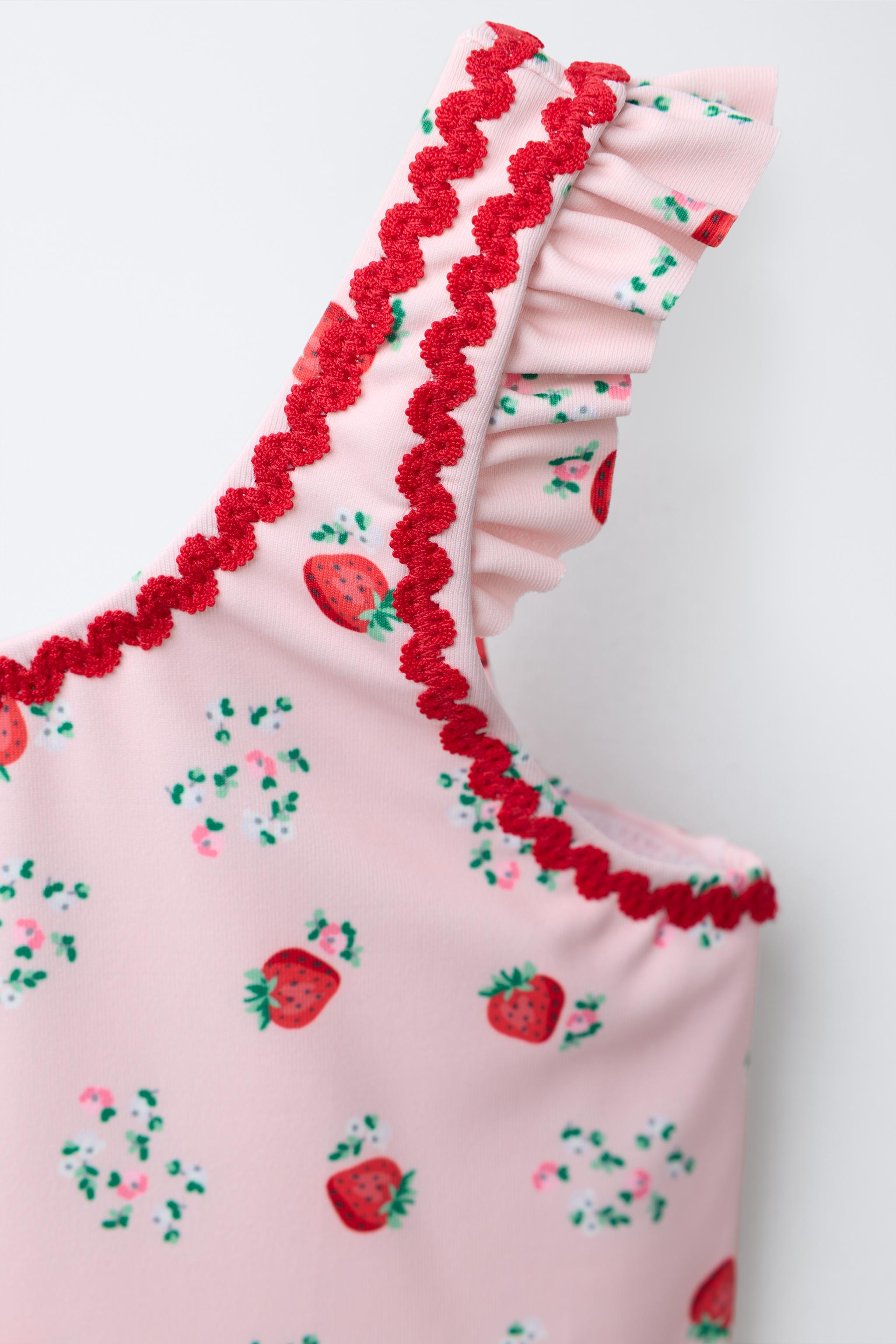 1-6 ANS/ MAILLOT DE BAIN ONDULINE FRAISES