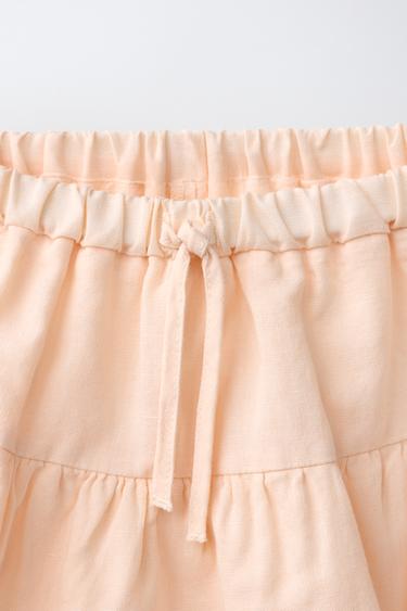 RUFFLED LACE TRIM SKIRT - Tangerine by Zara - Image 2
