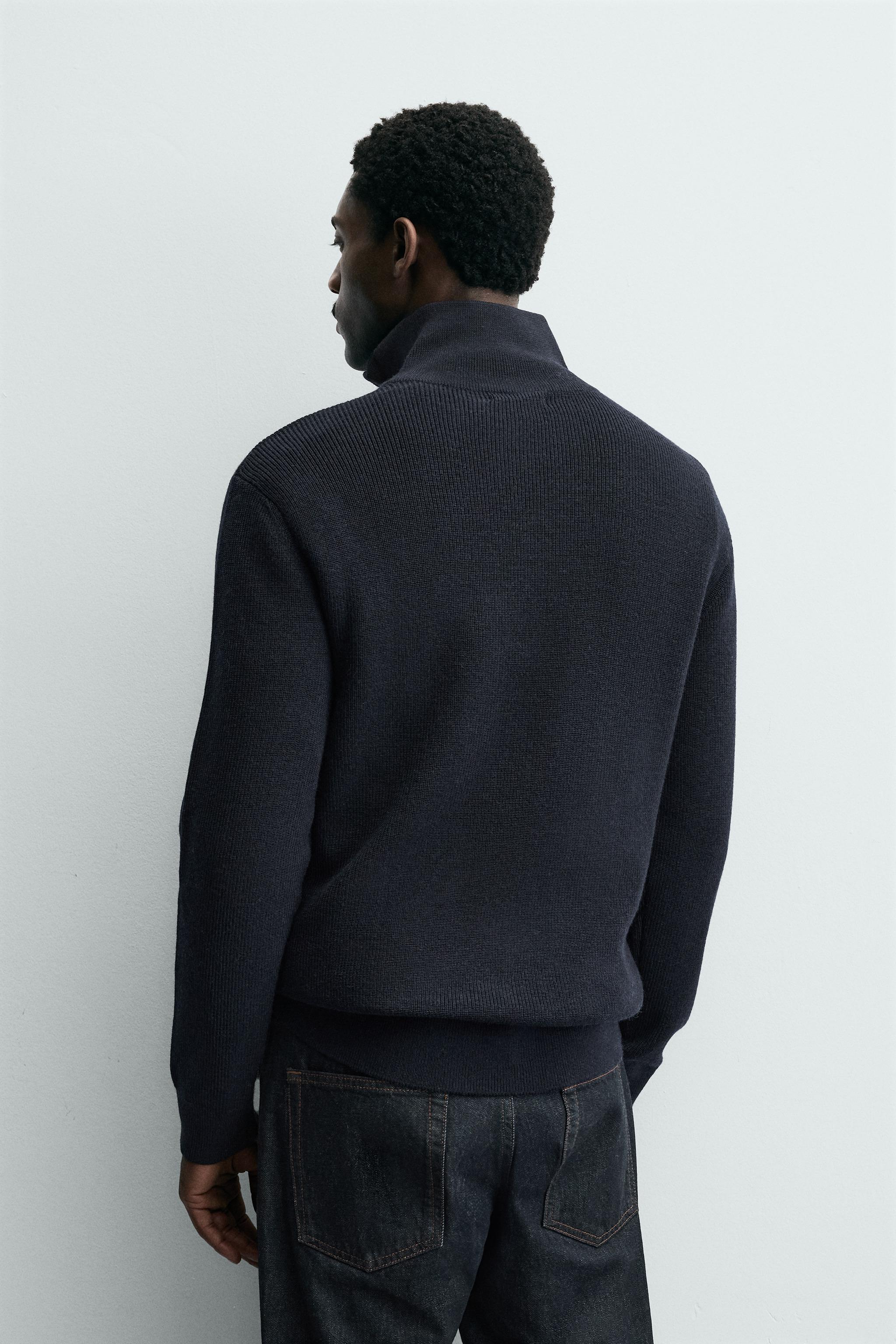 WOOL BLEND QUARTER-ZIP JUMPER