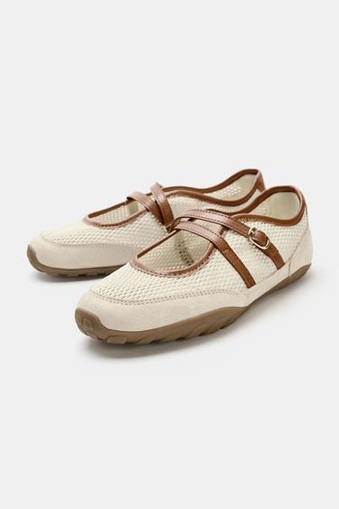 SPORTY BALLET FLATS - Ecru White by Zara