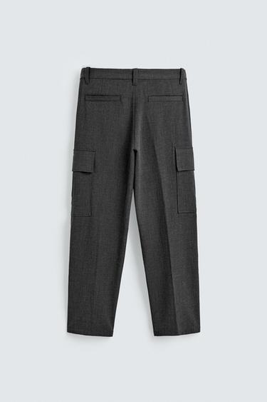 COMFORT STRAIGHT-LEG CARGO TROUSERS - Grey by Zara - Image 7