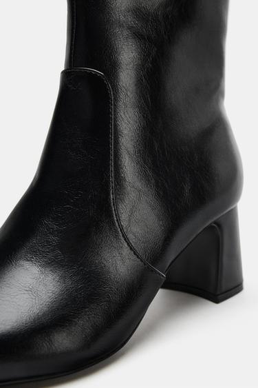 BLOCK HEEL ANKLE BOOTS - Black by Zara - Image 5