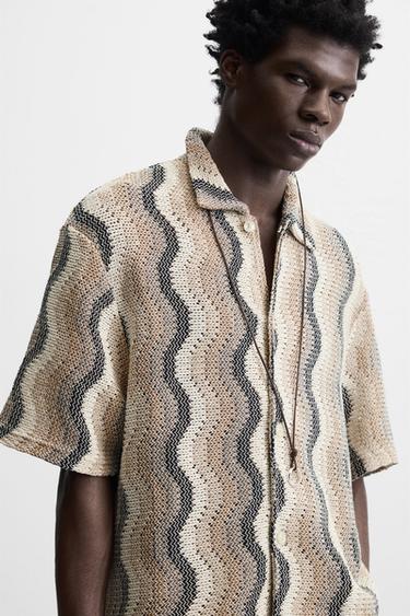 Zara WAVY TEXTURED SHIRT - Multicolored
