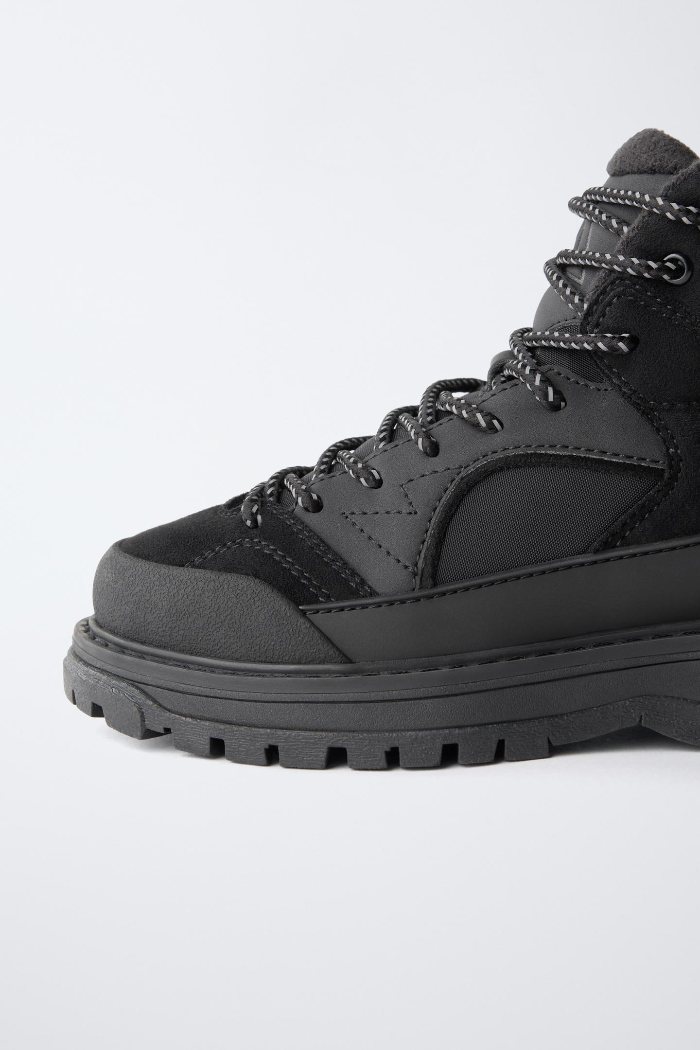 Детские ботинки Zara Technical Water Repellent Sporty Ankle, цвет: Чёрный — фото 6