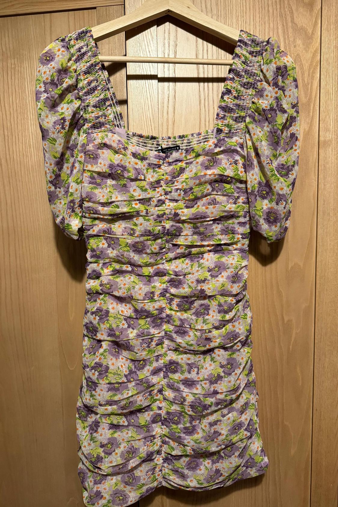 PRINTED DRAPED DRESS