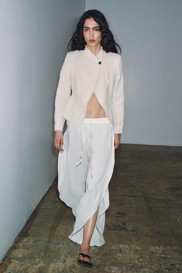 Zara ZW COLLECTION PEPLUM SAKO SA RESAMA – Ekru