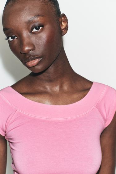 TOP COL BATEAU - Rose craie de Zara - Image 1