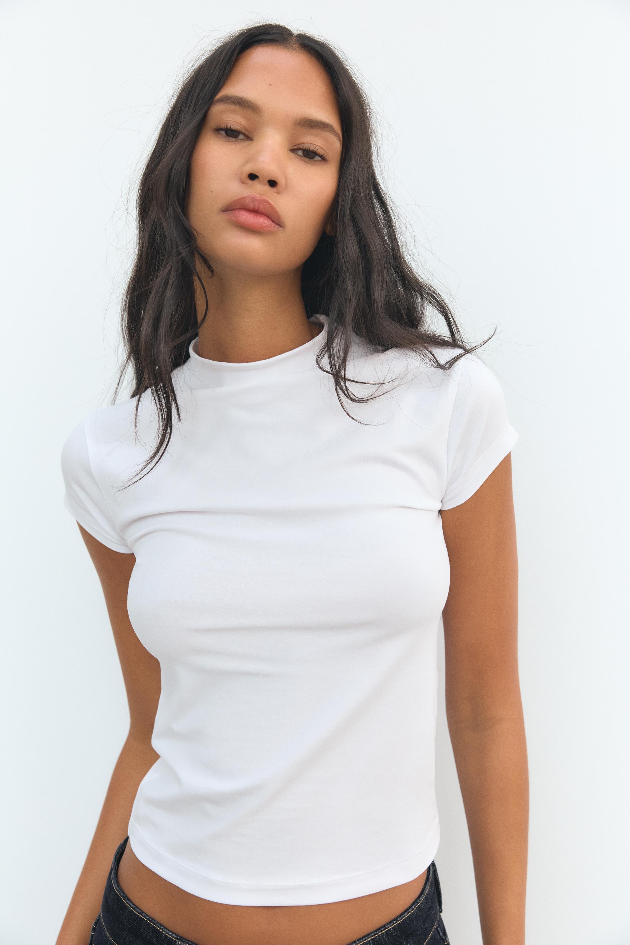 MOCK NECK TOP White ZARA United States